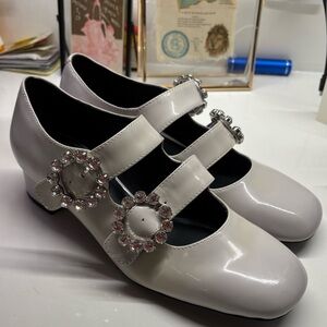 Charles & Keith Embellished Buckle Patent Mary Janes
